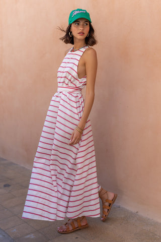 karavan clothing fashion spring summer 26 nai special issue collection cyrus midi dress white pink stripes
