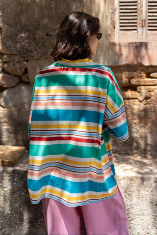 karavan clothing fashion spring summer 26 nai special issue collection zinnia shirt multicolor lines