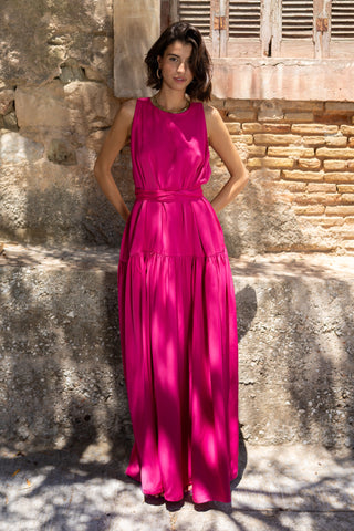 karavan clothing fashion spring summer 26 nai special issue collection olive dress fuchsia satin