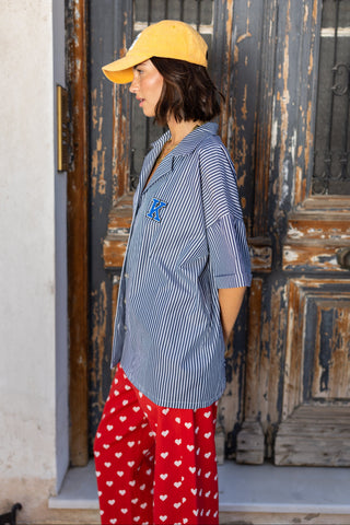 karavan clothing fashion spring summer 26 nai special issue collection zinnia shirt dark blue stripes