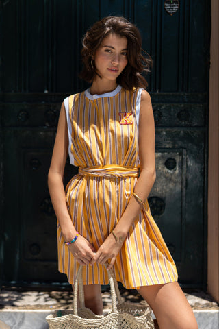 karavan clothing fashion spring summer 26 nai special issue collection matenia dress yellow stripes