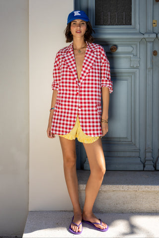 karavan clothing fashion spring summer 26 nai special issue collection geena blazer red checked