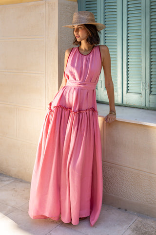 karavan clothing fashion spring summer 26 nai special issue collection iokasti dress pink