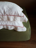 karavan clothing fashion spring summer 24 that moment homeware collection percale fitted sheet olive
