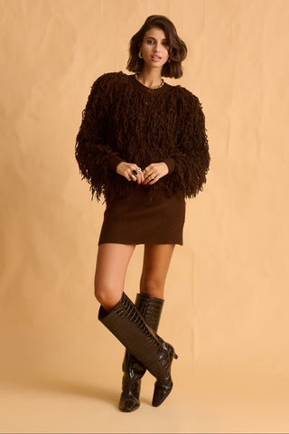 karavan clothing fashion fall winter 25 homecoming krvn collection kristin knitted cardigan brown