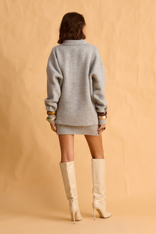 karavan clothing fashion fall winter 25 homecoming krvn collection olsen knitted sweater grey