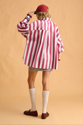 karavan clothing fashion fall winter 25 homecoming krvn collection irma shirt bordeaux stripes