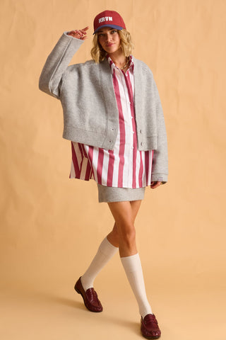 karavan clothing fashion fall winter 25 homecoming krvn collection dusty  mini knitted skirt grey