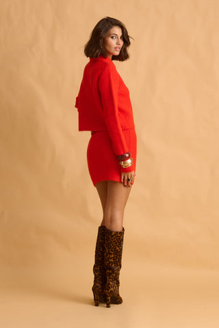 karavan clothing fashion fall winter 25 homecoming krvn collection abigail knitted top red