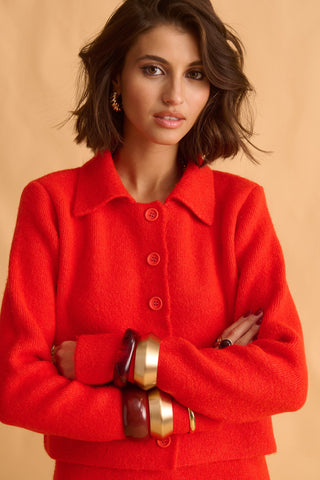 karavan clothing fashion fall winter 25 homecoming krvn collection abigail knitted top red