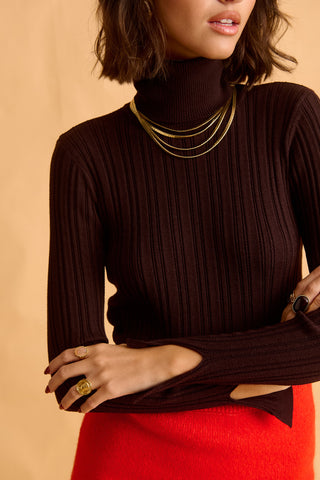 karavan clothing fashion fall winter 25 homecoming krvn collection velma knitted top brown