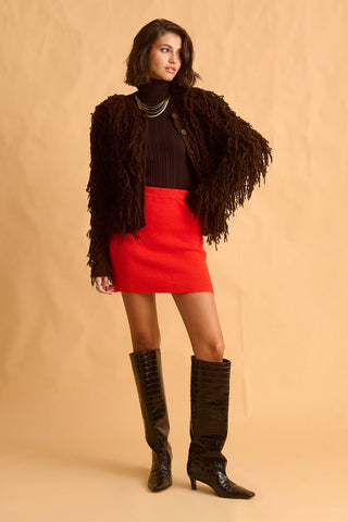 karavan clothing fashion fall winter 25 homecoming krvn collection kristin knitted cardigan brown