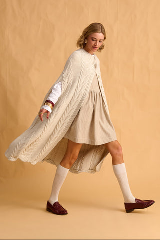 karavan clothing fashion fall winter 25 homecoming krvn collection blair knitted cape ivory