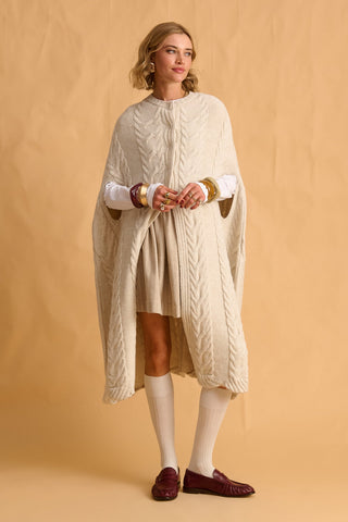 karavan clothing fashion fall winter 25 homecoming krvn collection blair knitted cape ivory