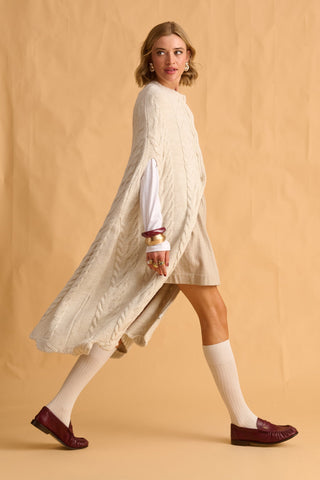 karavan clothing fashion fall winter 25 homecoming krvn collection blair knitted cape ivory
