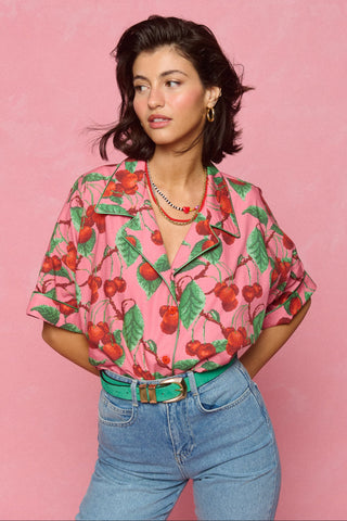 karavan clothing fashion spring summer 26 nai collection janna shirt cherries pink