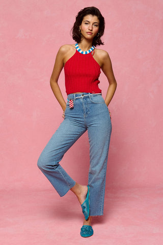 karavan clothing fashion spring summer 26 nai collection tabitha knitted top red