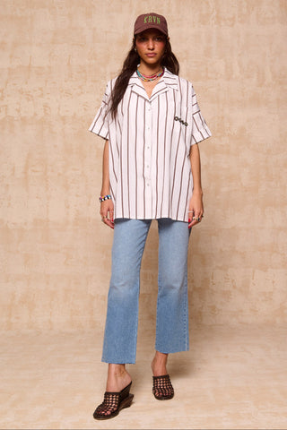 karavan clothing fashion krvn spring summer 26 nai collection zinnia shirt brown stripes