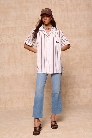 karavan clothing fashion krvn spring summer 26 nai collection zinnia shirt brown stripes