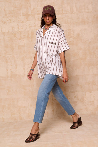 karavan clothing fashion krvn spring summer 26 nai collection zinnia shirt brown stripes