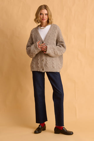 karavan clothing fashion fall winter 25 homecoming krvn collection dolores knitted cardigan beige