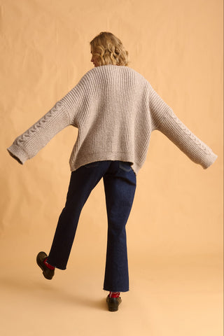 karavan clothing fashion fall winter 25 homecoming krvn collection dolores knitted cardigan beige