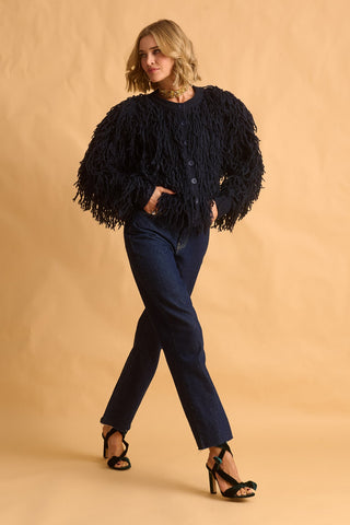 karavan clothing fashion fall winter 25 homecoming krvn collection kristin knitted cardigan blue