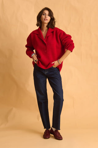 karavan clothing fashion fall winter 25 homecoming krvn collection olsen knitted sweater red