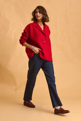 karavan clothing fashion fall winter 25 homecoming krvn collection olsen knitted sweater red