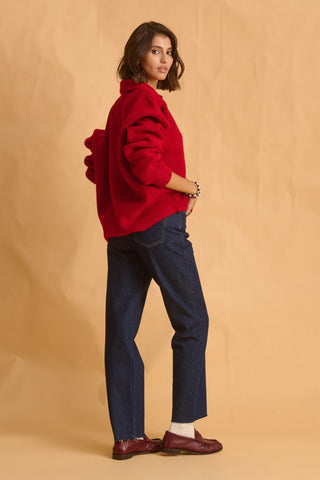 karavan clothing fashion fall winter 25 homecoming krvn collection olsen knitted sweater red