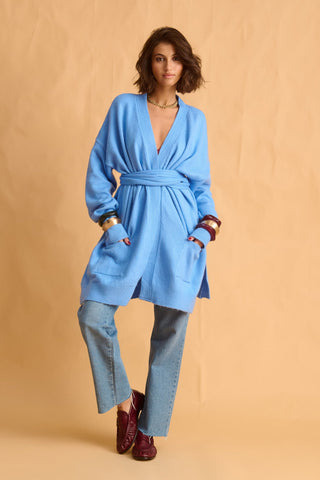 karavan clothing fashion fall winter 25 homecoming krvn collection darcy knitted cardigan light blue