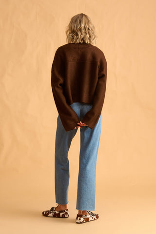 karavan clothing fashion fall winter 25 homecoming krvn collection maeve knitted cardigan brown