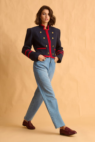 karavan clothing fashion fall winter 25 homecoming krvn collection sheila jacket blue