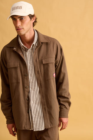 karavan clothing fashion fall winter 25 homecoming men collection fred shacket brown