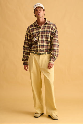 karavan clothing fashion fall winter 25 homecoming men collection enrique shirt brown butter checked