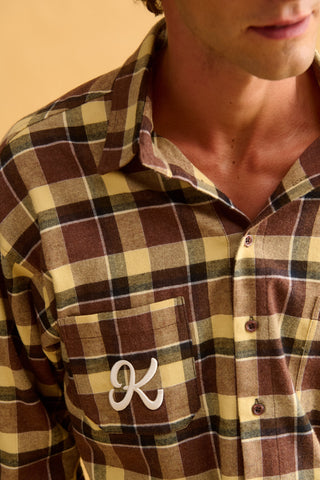 karavan clothing fashion fall winter 25 homecoming men collection enrique shirt brown butter checked