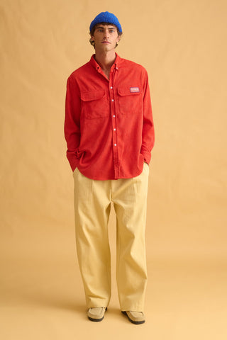 karavan clothing fashion fall winter 25 homecoming men collection tonny shirt cobalt red