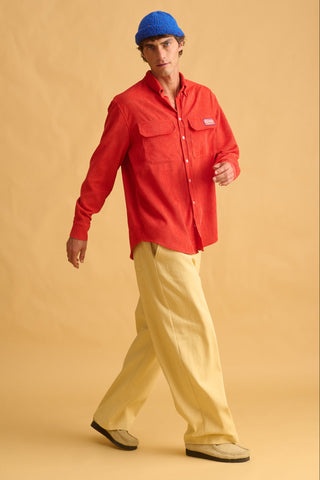 karavan clothing fashion fall winter 25 homecoming men collection tonny shirt cobalt red