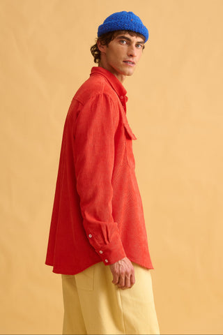 karavan clothing fashion fall winter 25 homecoming men collection tonny shirt cobalt red