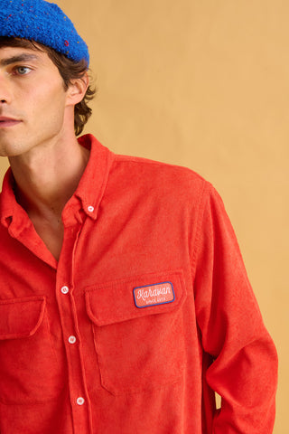 karavan clothing fashion fall winter 25 homecoming men collection tonny shirt cobalt red