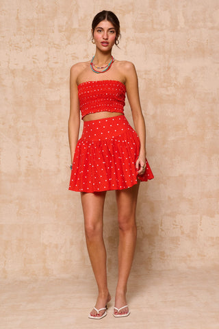 karavan clothing fashion spring summer 26 nai collection nori crop top polka red