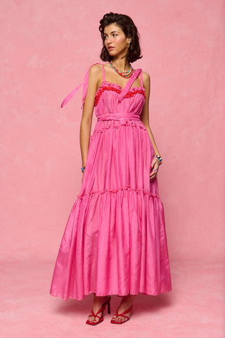 karavan clothing fashion spring summer 26 nai collection elodie dress pink satin