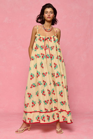 karavan clothing fashion spring summer 26 nai collection emmelia dress yellow strawberries