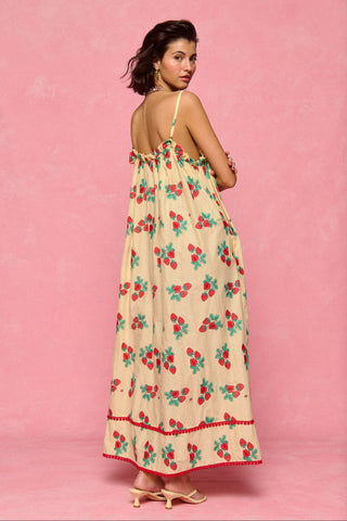 karavan clothing fashion spring summer 26 nai collection emmelia dress yellow strawberries