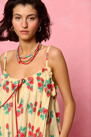 karavan clothing fashion spring summer 26 nai collection emmelia dress yellow strawberries