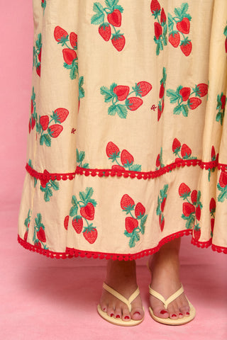 karavan clothing fashion spring summer 26 nai collection emmelia dress yellow strawberries
