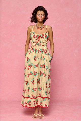 karavan clothing fashion spring summer 26 nai collection emmelia dress yellow strawberries