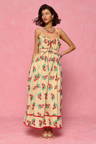 karavan clothing fashion spring summer 26 nai collection emmelia dress yellow strawberries