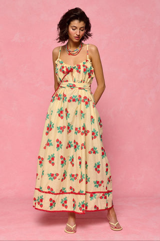 karavan clothing fashion spring summer 26 nai collection emmelia dress yellow strawberries