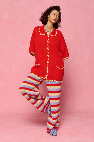 karavan clothing fashion spring summer 26 nai collection hilary knitted shirt red